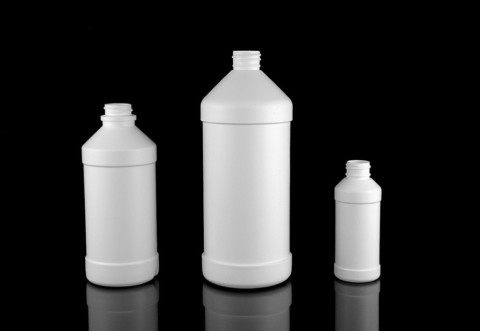 Modern round plastic bottles